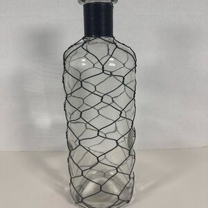 Share Glass Decorative 11" Vase Wrapped in Chicken Wire